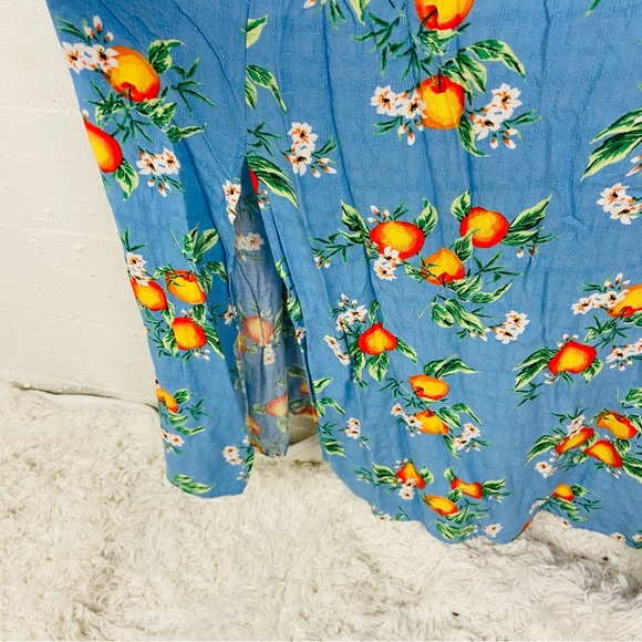 Torrid blue pocket orange print Floral Maxi Dress size 3X - Picture 6 of 17